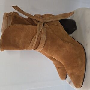 Banana Republic Tan Suede Heeled Boots Size 11